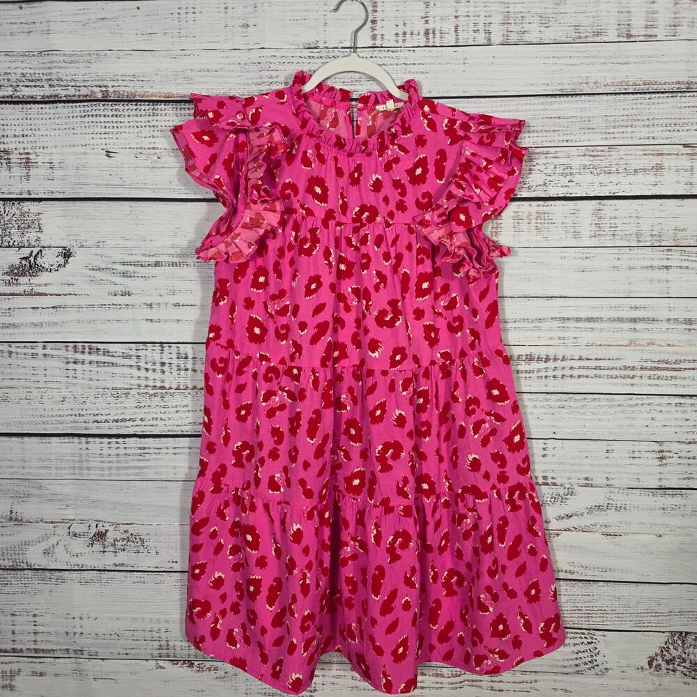 Jodifl Hot Pink Leopard Print Dress Women's Size Small